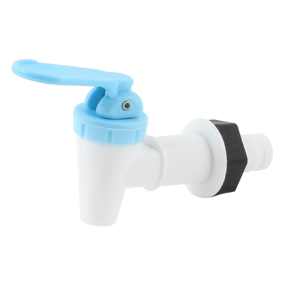 Unique Bargains Office Replacement Blue White Push Style Plastic Water Dispenser Tap Faucet