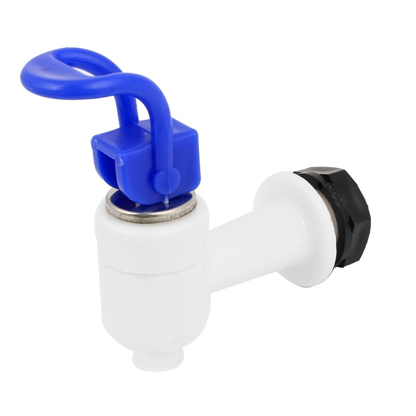 Unique Bargains Push Typed Blue Handle White Plastic Water Dispenser Machine Tap Faucet