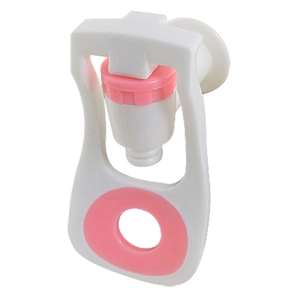 Unique Bargains Home Part Push Type Pink White Plastic Water Dispenser Tap Faucet