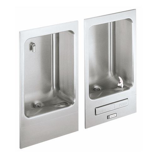 Elkay EDFBC212C ADA Wall Mount Fully Recessed Fountain with Front Push bar and Cuspidor