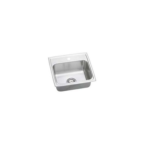 Elkay LRAD191955 Gourmet 19-1/2' Single Basin 18-Gauge Stainless Steel Kitchen Sink for Drop In Installations with SoundGuard