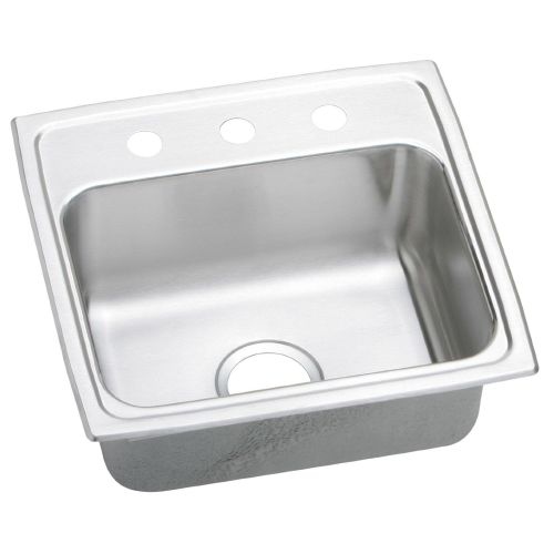 Elkay LRADQ191855 Gourmet 19' Single Basin Drop In Stainless Steel Kitchen Sink