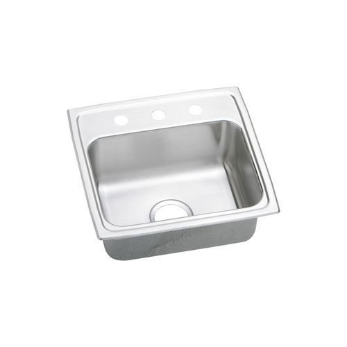Elkay LRAD191845 Gourmet 19' Single Basin Drop In Stainless Steel Kitchen Sink
