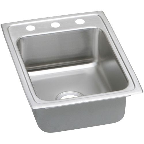 Elkay LRADQ172240 Gourmet 17' Single Basin Drop In Stainless Steel Kitchen Sink