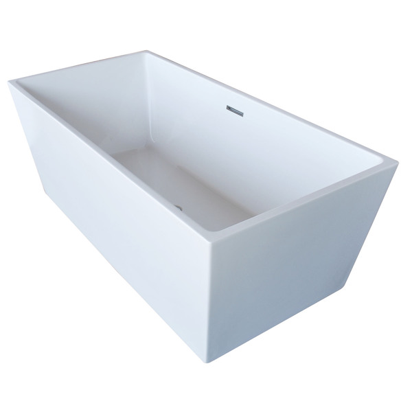 ANZZI Fjord 5.6 ft. Acrylic Center Drain Freestanding Bathtub in Glossy White - Glossy