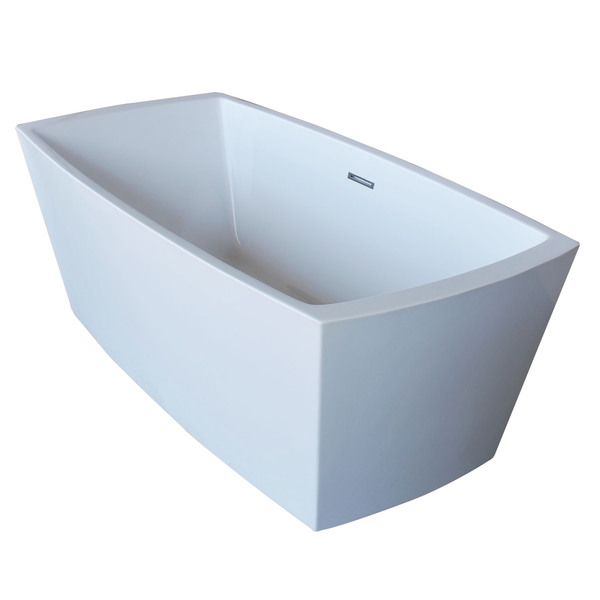 Anzzi Arthur 5.6-foot Acrylic Center Drain Freestanding Bathtub in Glossy White - Glossy
