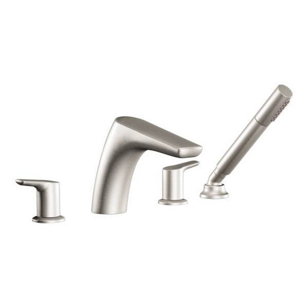 Moen Method Brushed Nickel Two-handle Low Arc Roman Tub Faucet with Hand Shower - Brushed Nickel