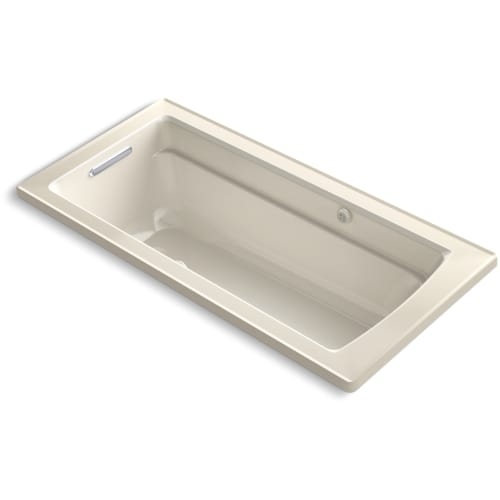 Kohler K-1949-GW Archer 66' Drop In Air Tub with Reversible Drain, Bask, and BubbleMassage - White