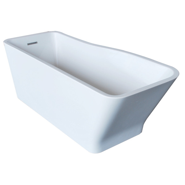 Anzzi Salva 5.7-foot Acrylic Reversible Drain Freestanding Bathtub in Glossy White - Glossy