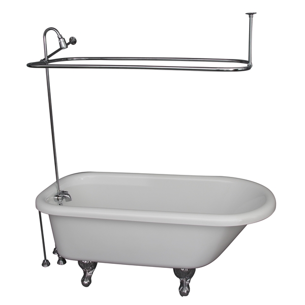 Acrylic Shower and Tub Kit - 60' Double Acrylic White Bathtub Kit