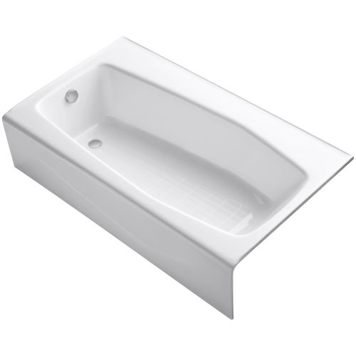 Kohler K-713 Villager Collection 60' Three Wall Alcove Bath Tub with Extra 4' Ledge and Left Hand Drain - White