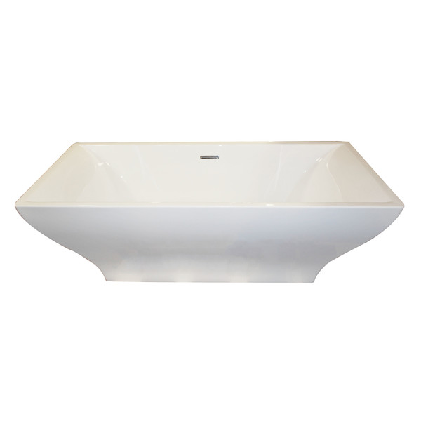 ANZZI Vision 5.9 ft. Acrylic Center Drain Freestanding Bathtub in Glossy White - Glossy