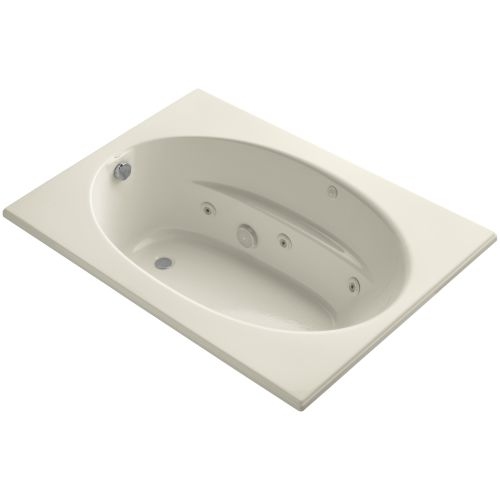 Kohler K-1112 Windward Collection 60' Drop In Jetted Whirlpool Bath Tub with Reversible Drain