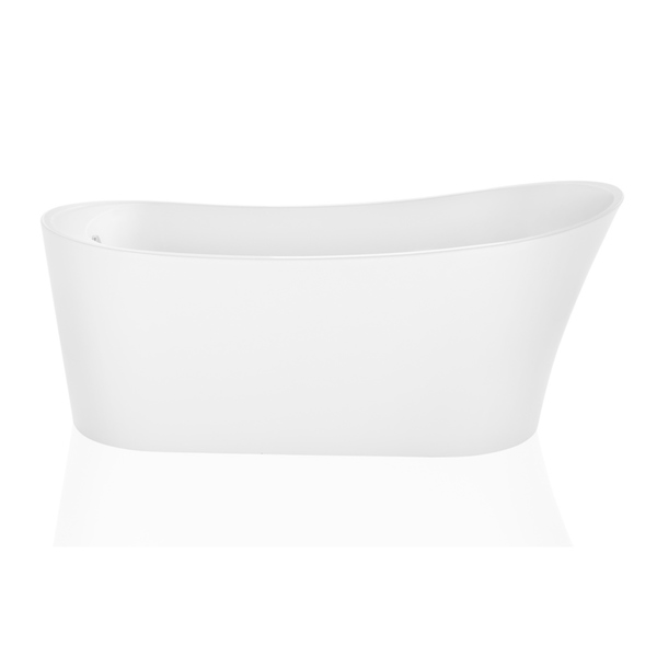 Empava 67' Freestanding Bathtub Glossy White Acrylic Soaking SPA Tub