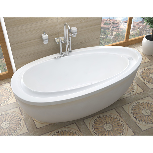 Atlantis Whirlpools Breeze 38 x 71 Oval Freestanding Air Jetted Bathtub in White - 38x71, White, Rounded