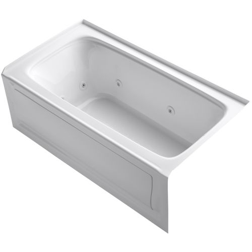 Kohler K-1151-HR Bancroft Collection 60' Three Wall Alcove Jetted Whirlpool Bath Tub with Right Side Drain