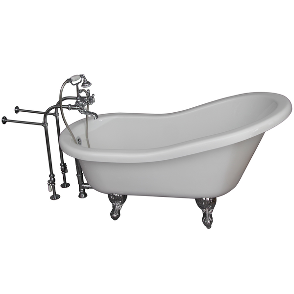 5.6-foot Acrylic Ball and Claw Feet Tub in White - 5.6 ft. Acrylic Ball and Claw Feet Tub in White