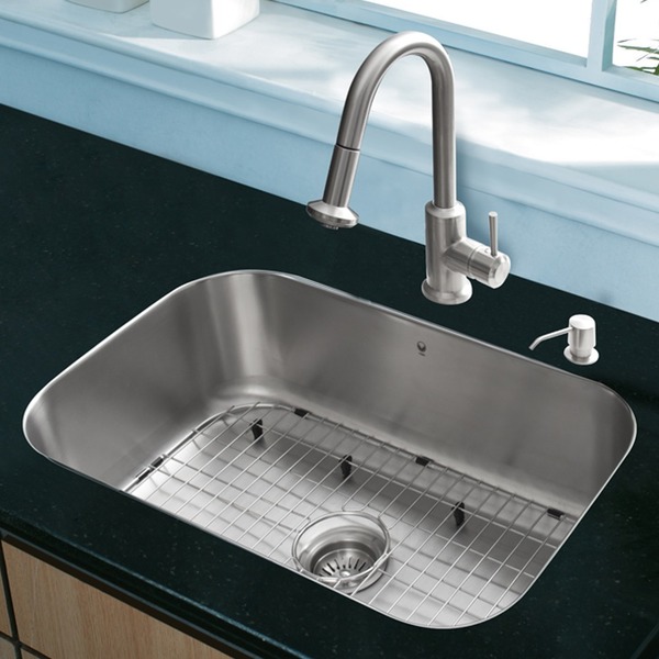 VIGO All-In-One 23Eldridge Stainless Steel Undermount Sink Set With Astor Faucet